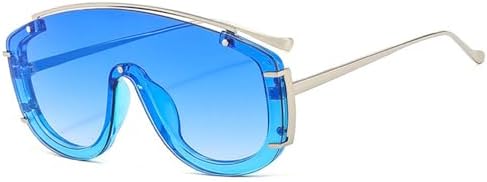 

Модные солнцезащитные очки большого размера для женщин, ретро-стиль, цветные градиентные солнцезащитные очки для мужчин, защита от УФ-излучения UV400 MTZJH, Blue Blue Gradient