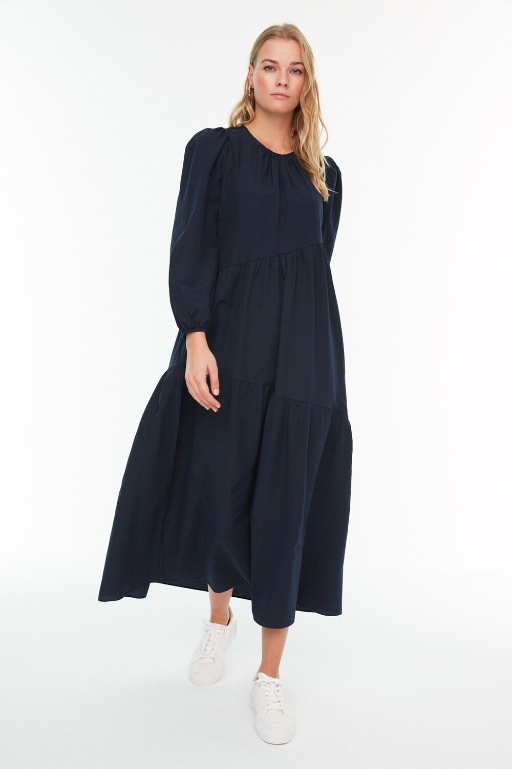 

Платье - Темно-синий - А-силуэт Trendyol Modest, темно-синий