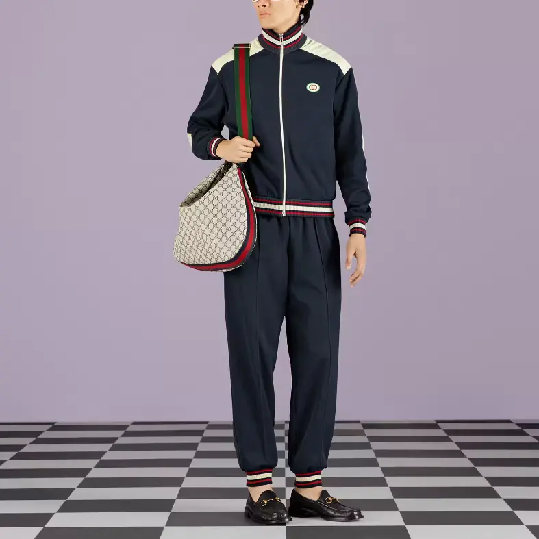 Спортивные брюки GUCCI хлопковые, marine синий белый — фото 4