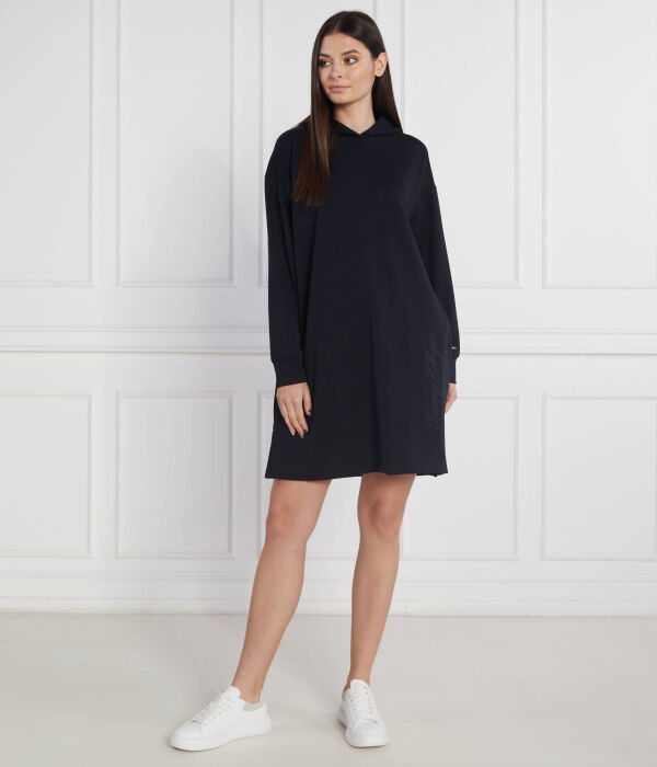 Платье-худи женское Tommy Hilfiger с капюшоном, черный — фото 2