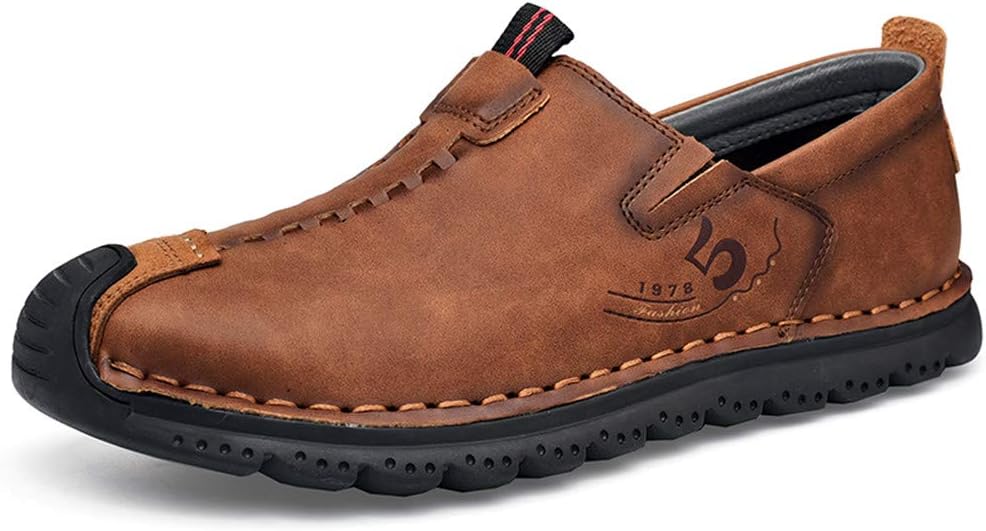 

Мужские повседневные мокасины для вождения, кожаные лоферы, модные, ручная строчка, большой размер, ботильоны, оксфорды, мокасины, удобная обувь Asifn, желтый