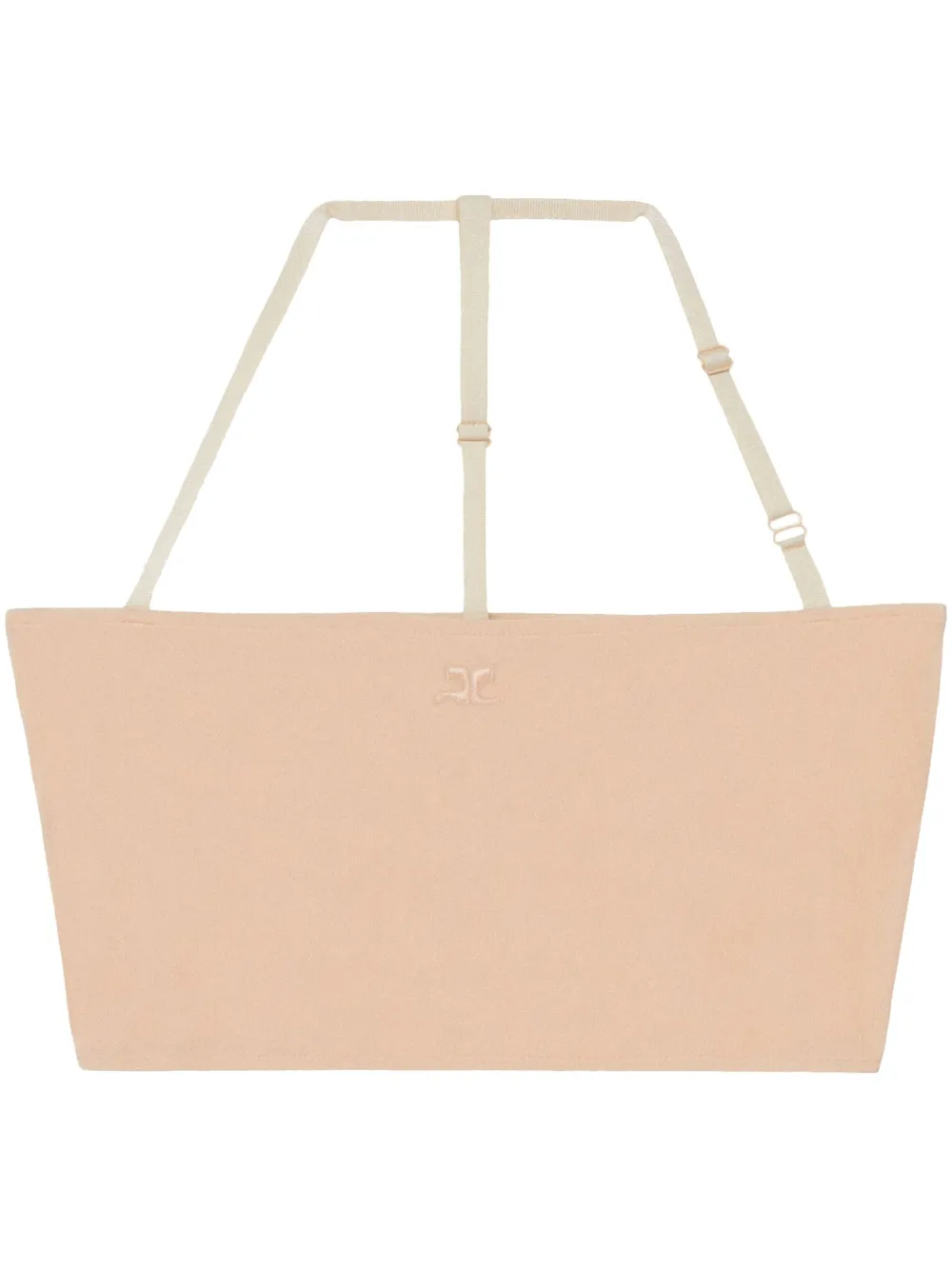 

Топ-бра 2nd-Skin с вышитым логотипом Courrèges, нейтральный