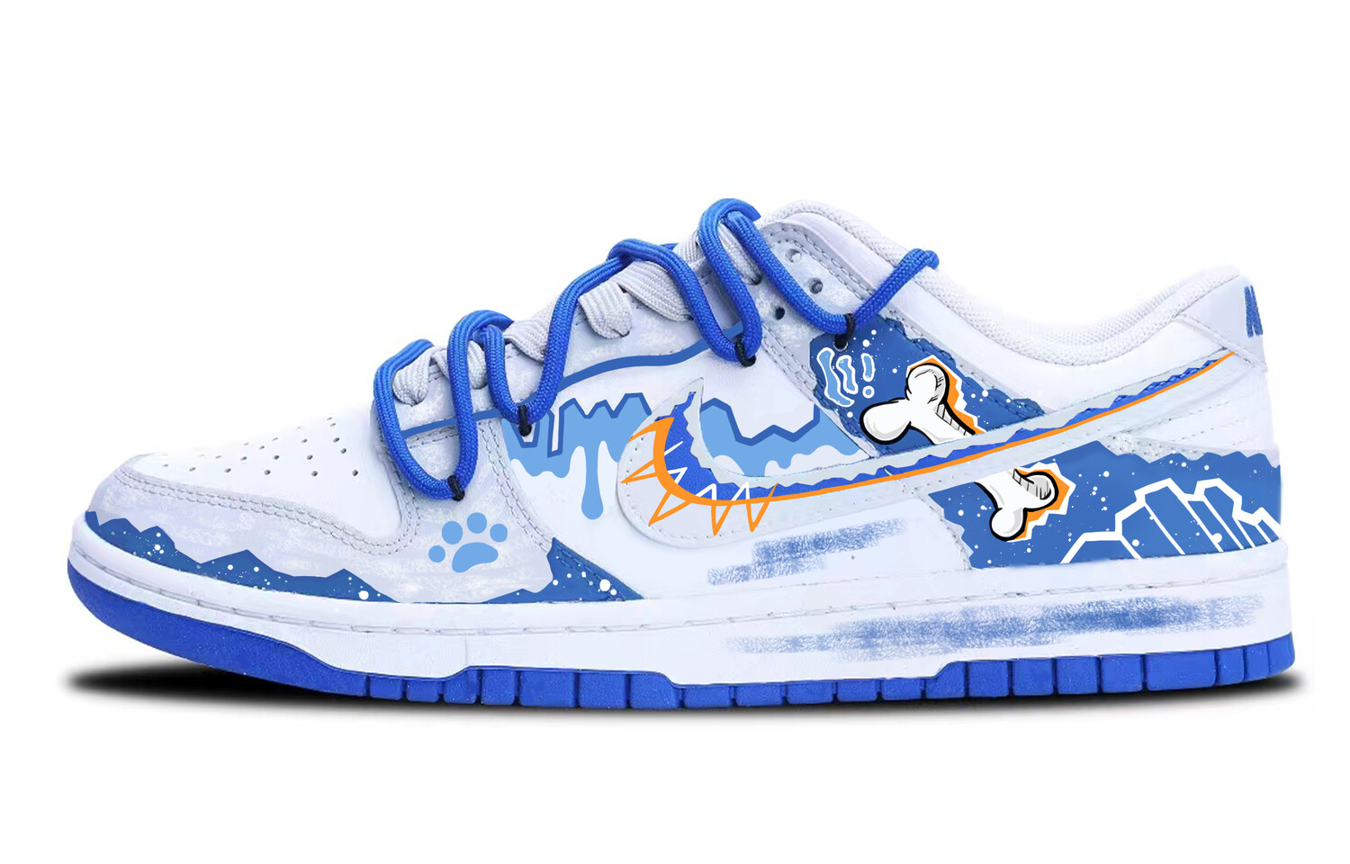 

Кроссовки Nike Dunk Skateboarding Shoes Men Low-top White/blue, цвет Vibrant Holiday