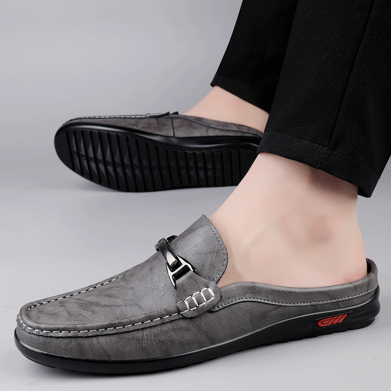 BAGE Скользостойкие износостойкие закрытые тапочки унисекс серые, цвет Gray — фото 4