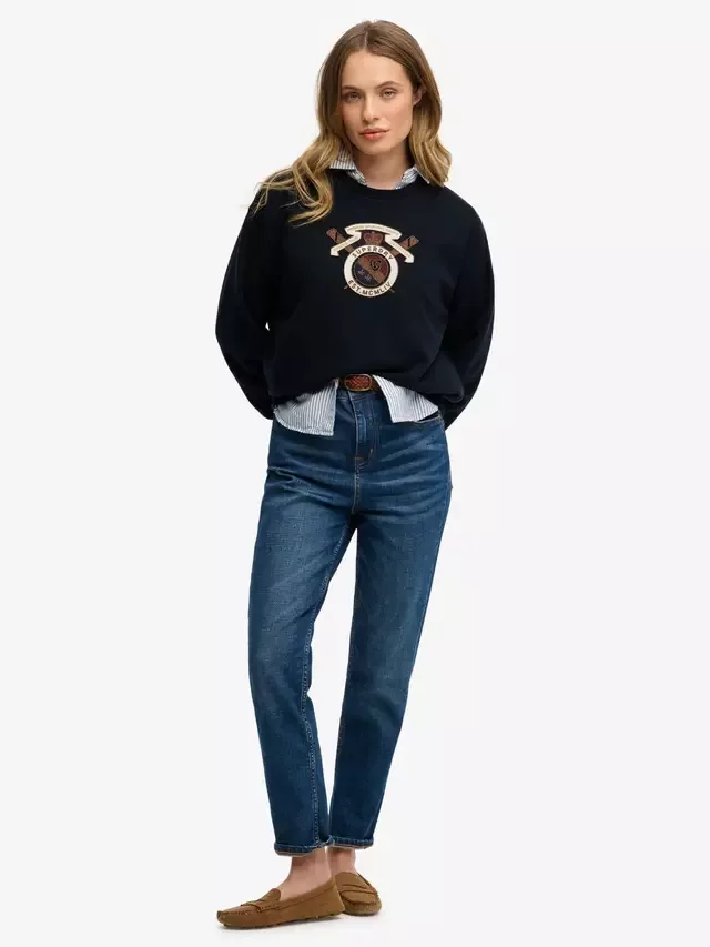 Толстовка Crest Loose Crew Superdry, Eclipse Navy — фото 3