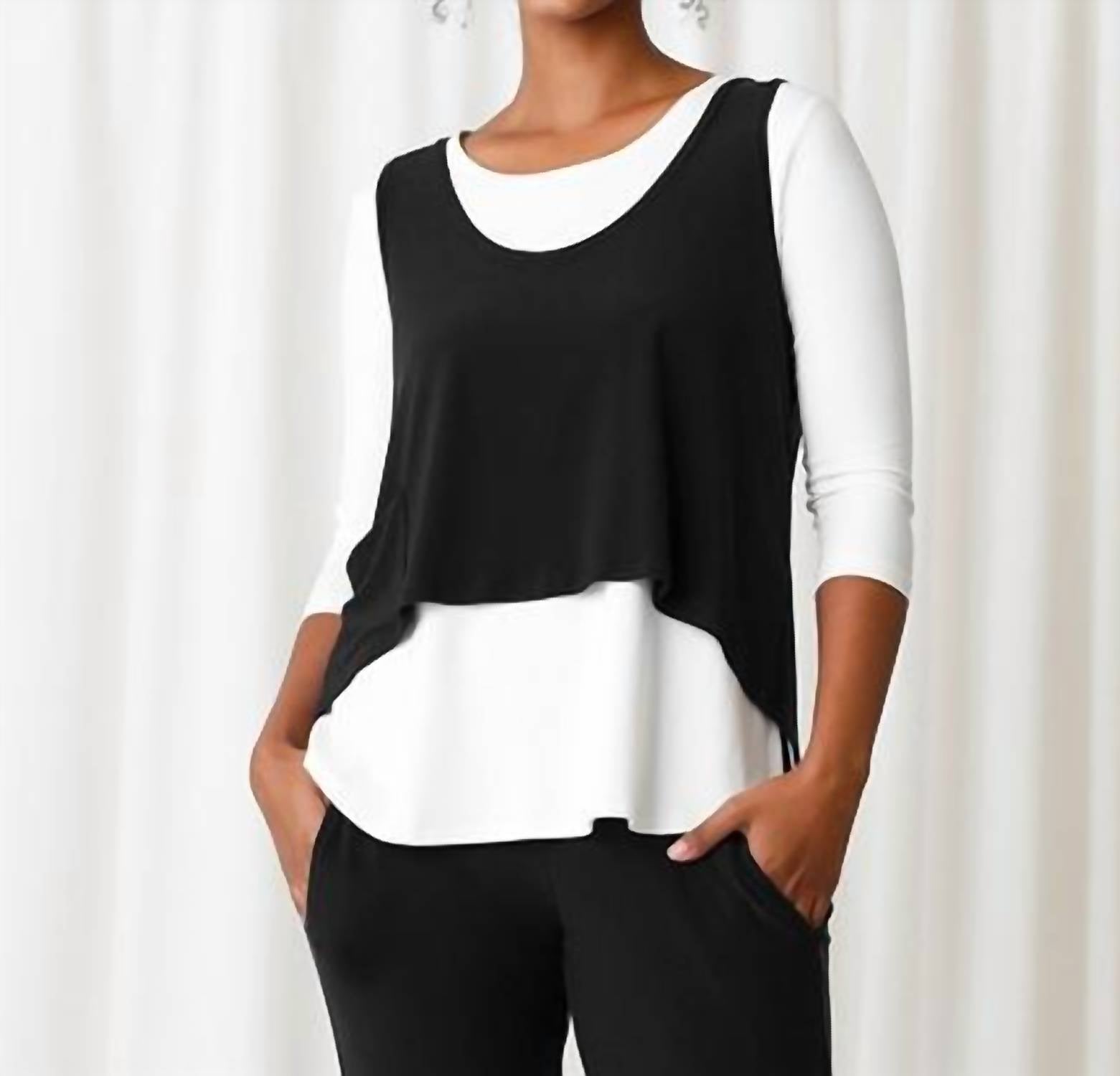 

Топ-блуза со складками на спине, черный Sympli