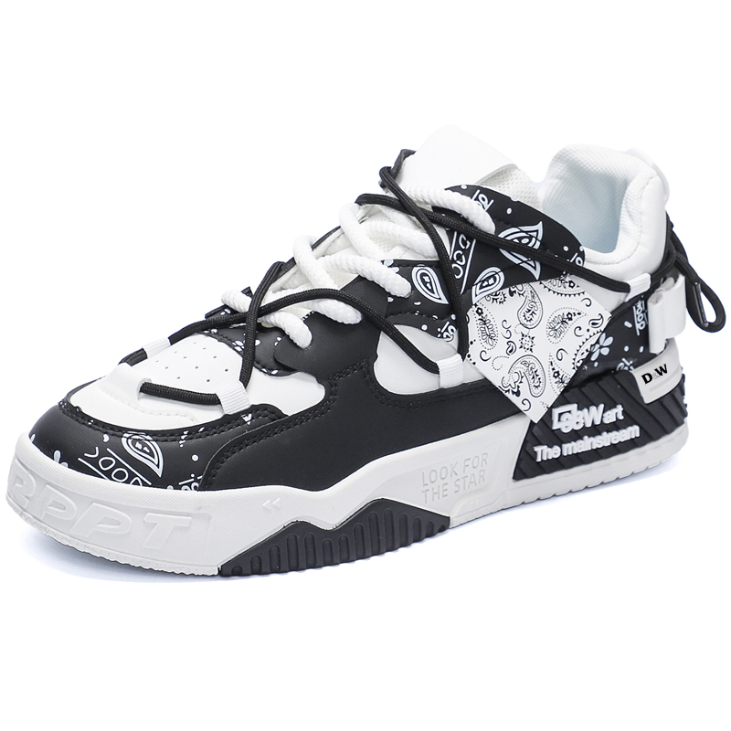 

Низкие кроссовки для скейтбординга для детей и подростков с амортизацией ударов и износостойкостью D&W, черный