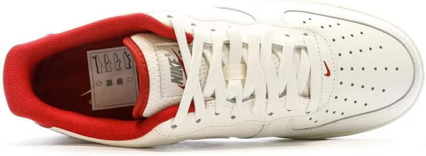 Мужские кроссовки Nike Air Force 1 '07 (FV0392-101, SAIL/Coconut Milk/Flat Pewter/Gym RED) — фото 4