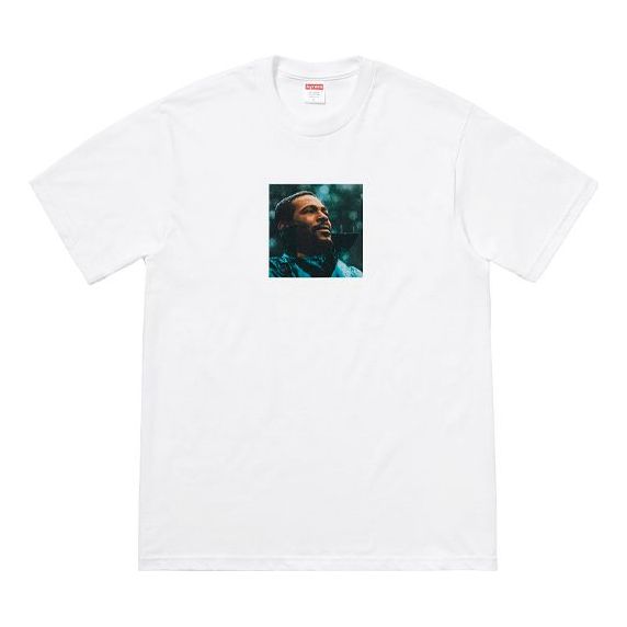 

Футболка fw18 marvin gaye tee white character printing short sleeve Supreme, белый