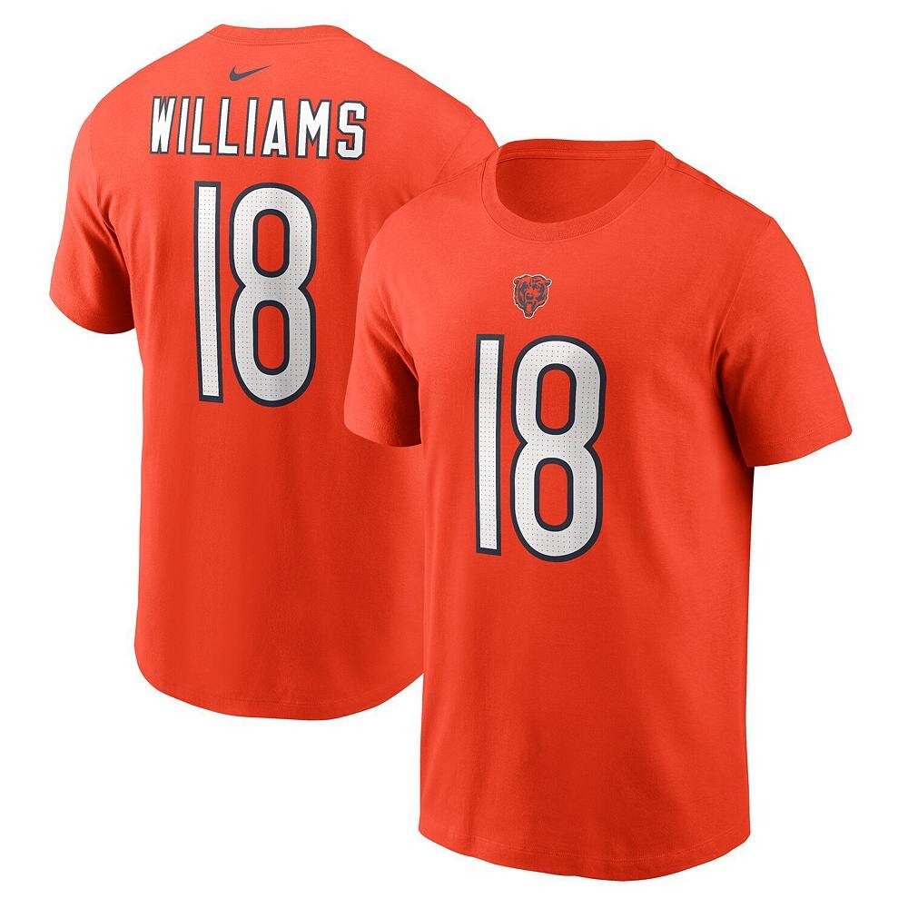 

Мужская футболка Nike Caleb Williams Orange Chicago Bears с именем и номером драфта НФЛ 2024 года в первом раунде, цвет Brs Orange