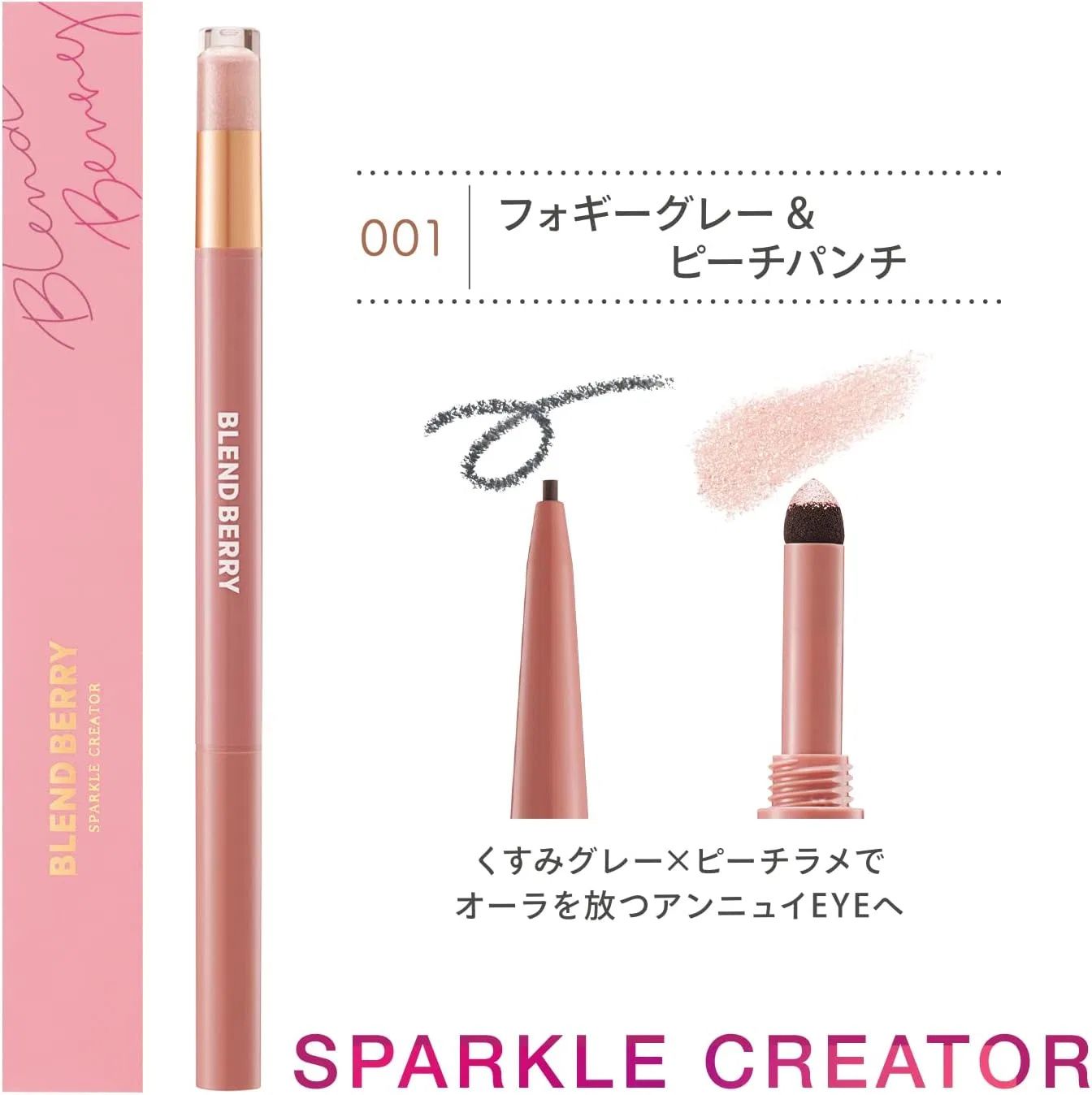 Подводка для глаз Blendberry Sparkle Creator 001 Foggy Gray & Peach Punch — фото 2