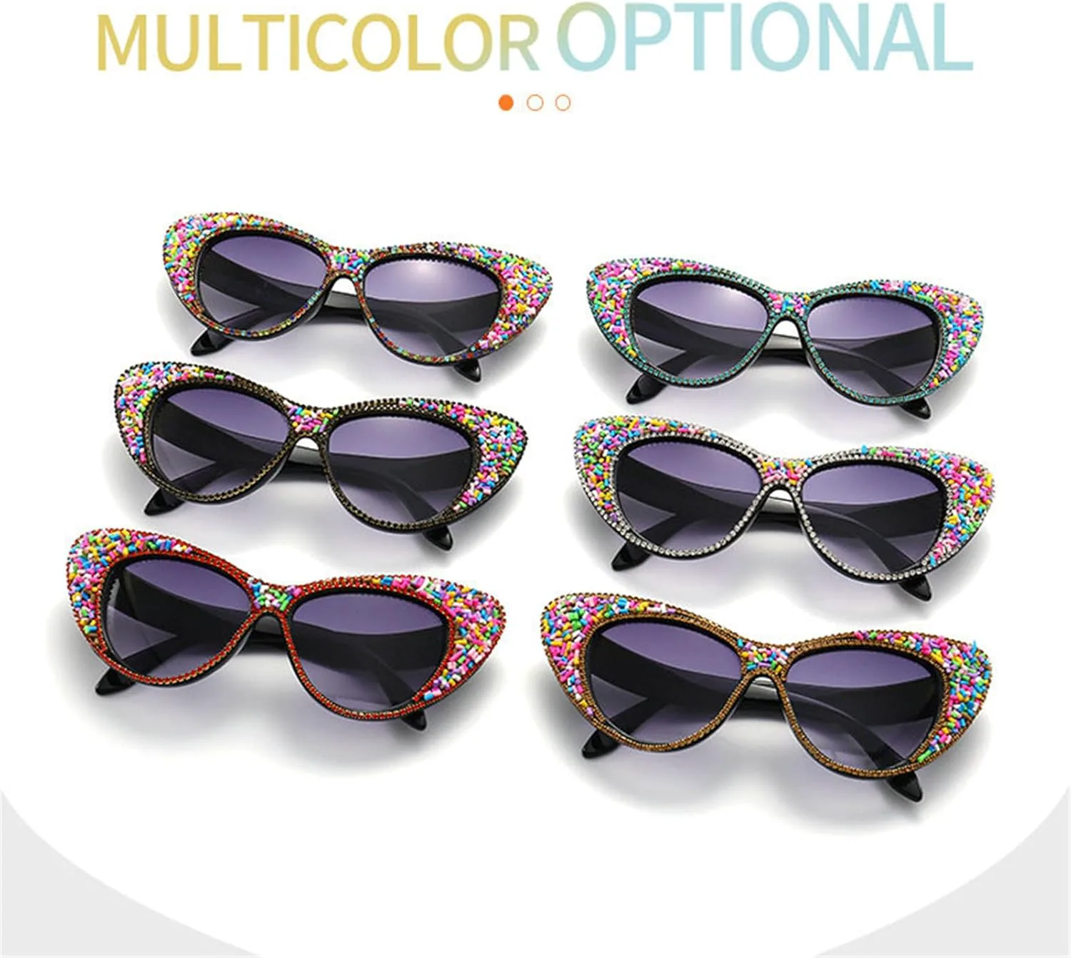 

Willochra Модные солнцезащитные очки с блестящими кристаллами в форме бабочки для женщин, винтажные солнцезащитные очки «кошачий глаз» со стразами, Colorful
