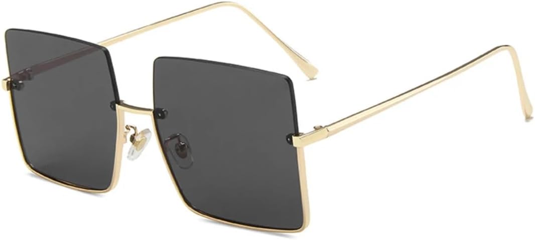 

Солнцезащитные очки в крупной металлической оправе для женщин и мужчин, винтажные, для активного отдыха, вождения, летних путешествий, с защитой от УФ-излучения UV400 VVTWSSW, Gold Gray