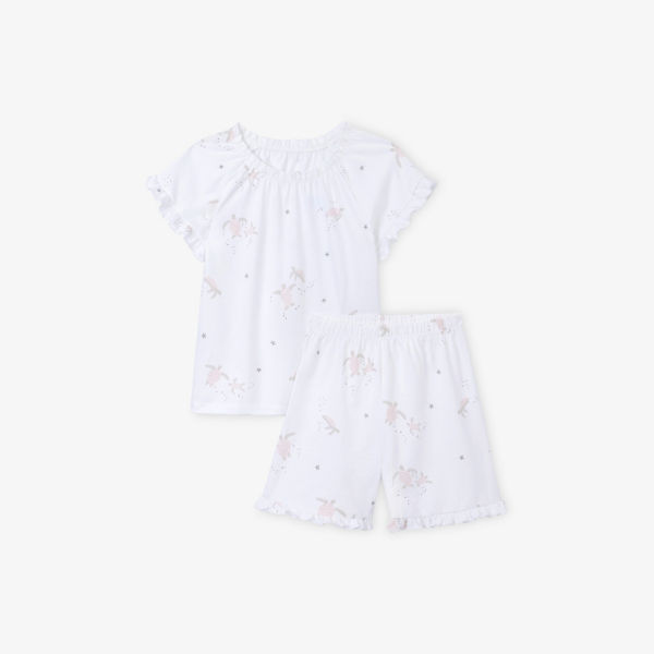 

Пижамы из хлопка с принтом черепашек 7-12 лет The Little White Company, белый
