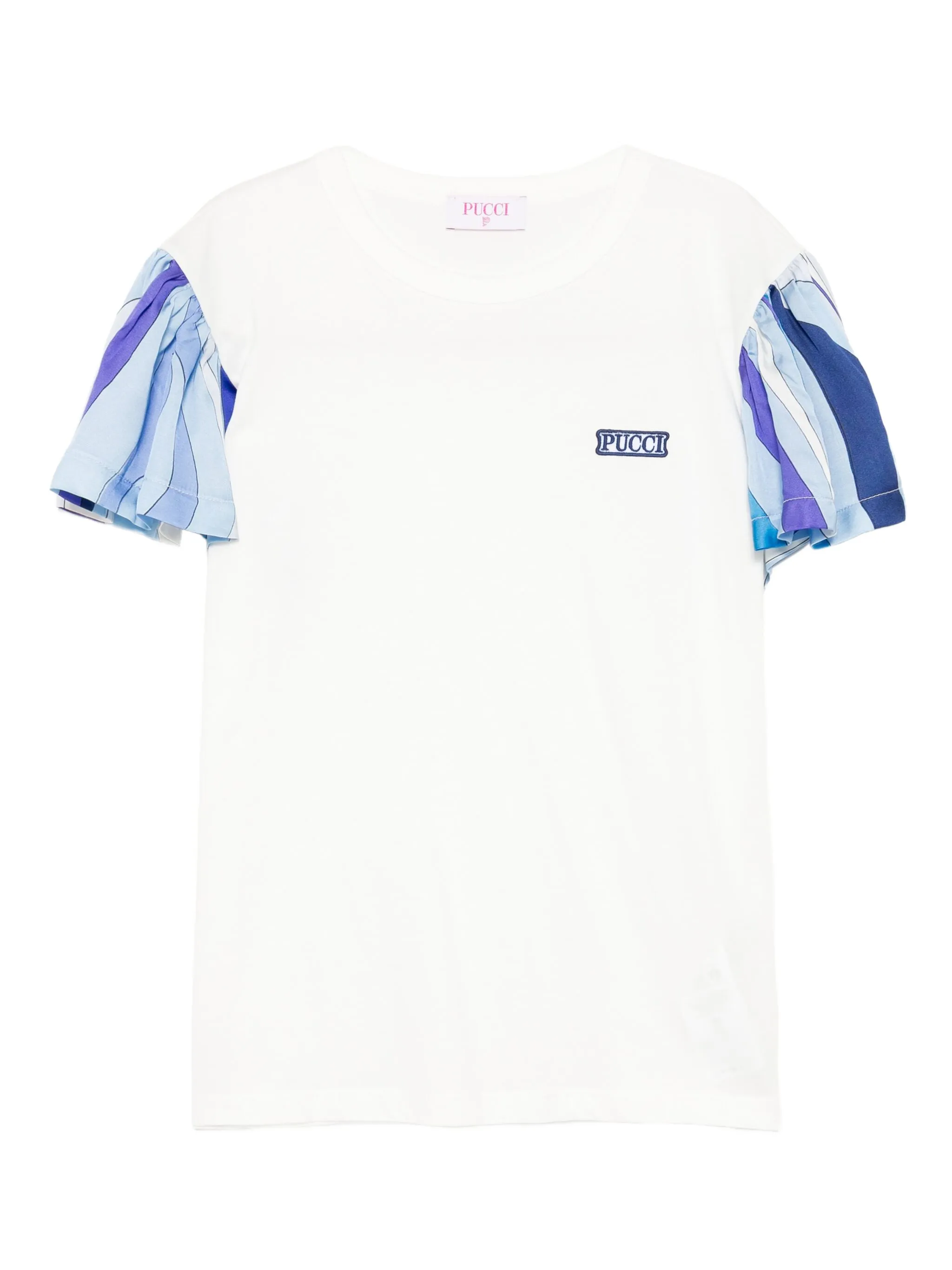 

Футболка с вышитым логотипом Pucci Junior, белый