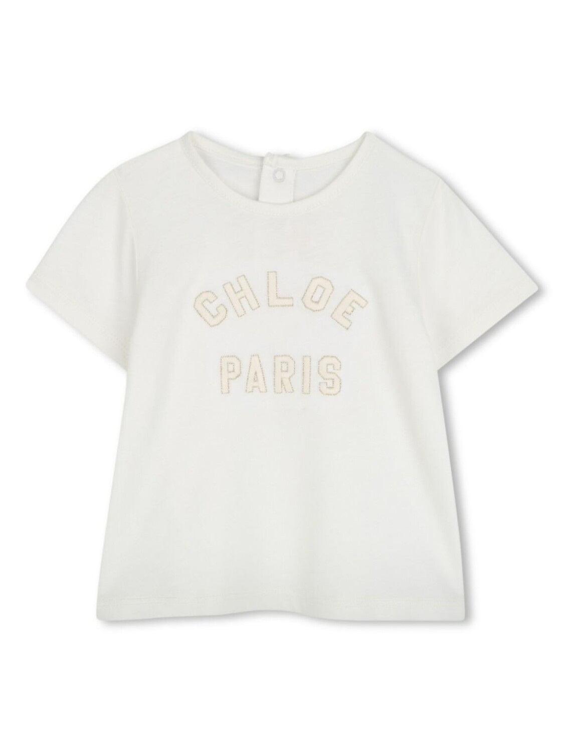 

Chloé Kids футболка с вышитым логотипом, белый