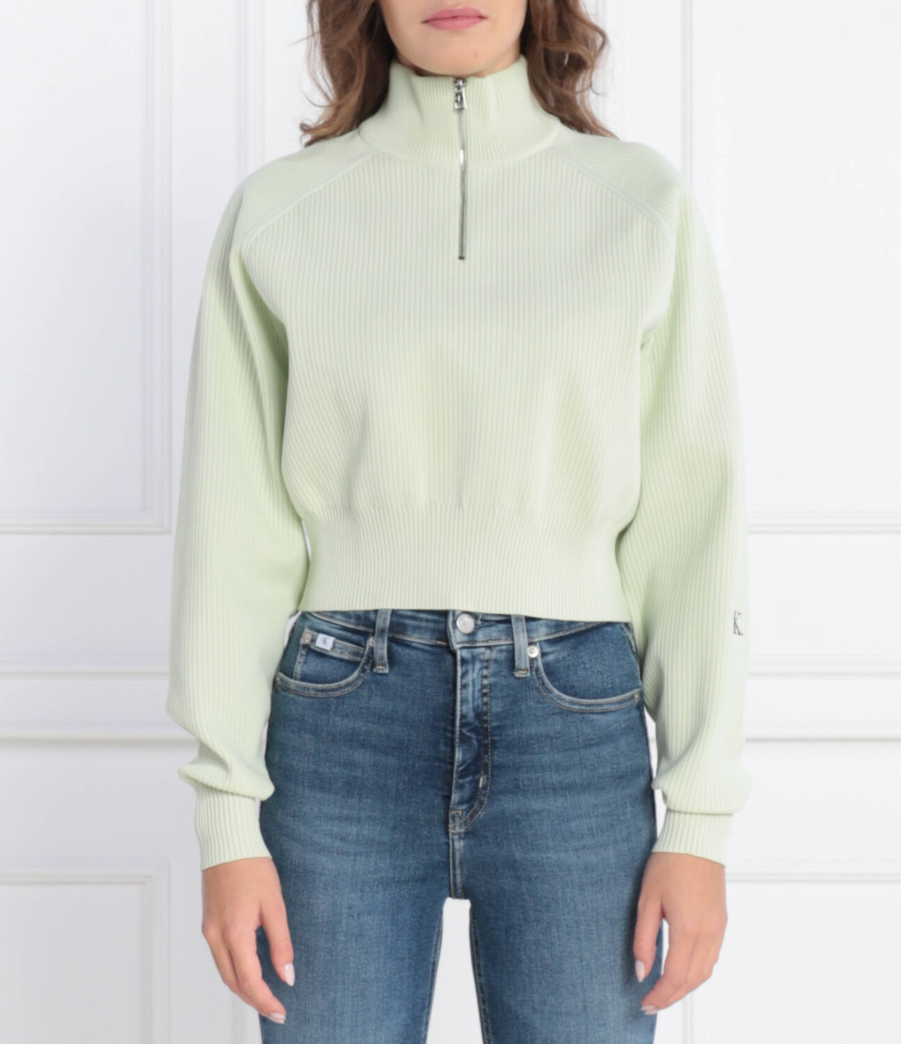 

Свитер CALVIN KLEIN JEANS HALF ZIP Regular Fit, цвет menta