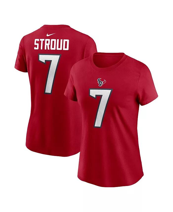 

Женская футболка CJ Stroud Red Houston Texans с именем и номером игрока Nike