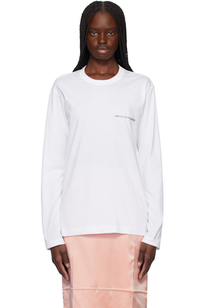 

Белая футболка с логотипом Basic L/S Jersey Comme des Garçons Shirt