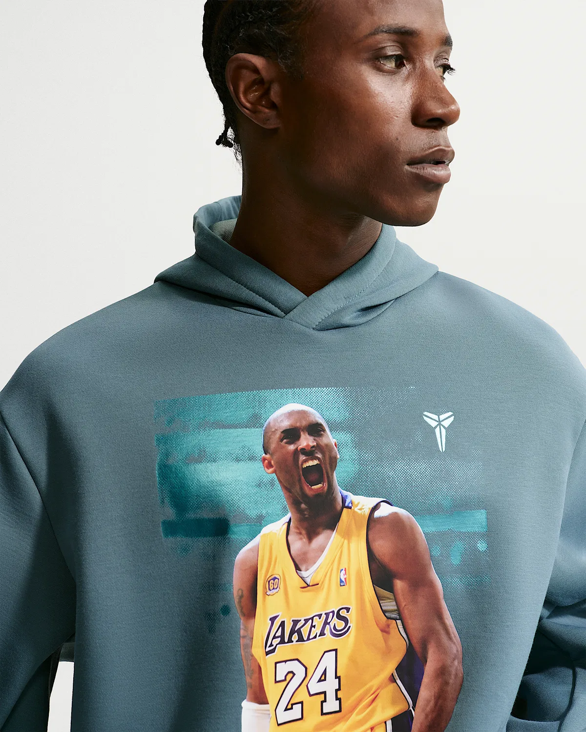 Мужская баскетбольная худи-пуловер Kobe из флиса Dri-FIT, Mineral Slate/Mineral Slate — фото 3