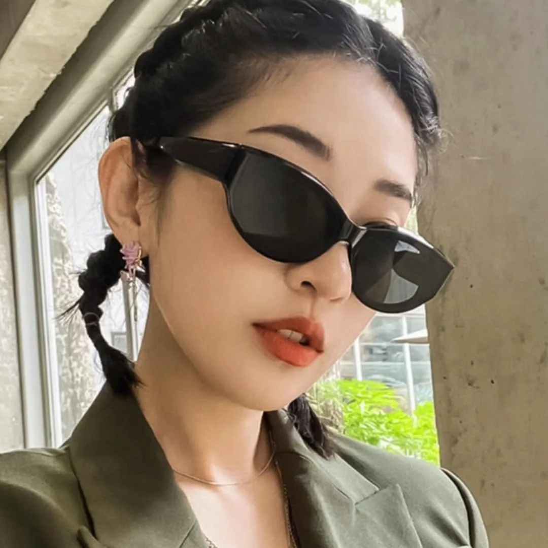 

Винтажные солнцезащитные очки «кошачий глаз» для женщин, маленькие солнцезащитные очки для мужчин, модные очки с защитой от УФ-излучения UV400 TOIPASTN, C2