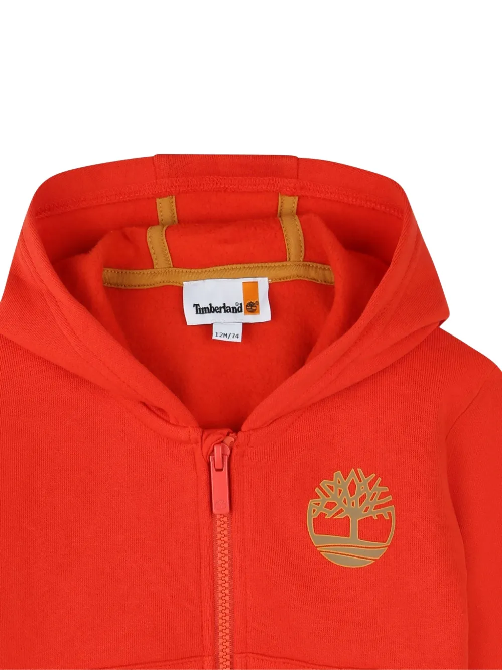 Толстовка с капюшоном на молнии Timberland Kids, красный — фото 3
