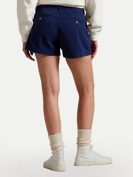 Шорты из ткани прямого покроя 211963798004 Polo Ralph Lauren, синий — фото 3