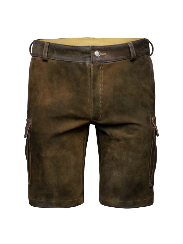 

Кожаные брюки-карго коричневого цвета Maddox Country