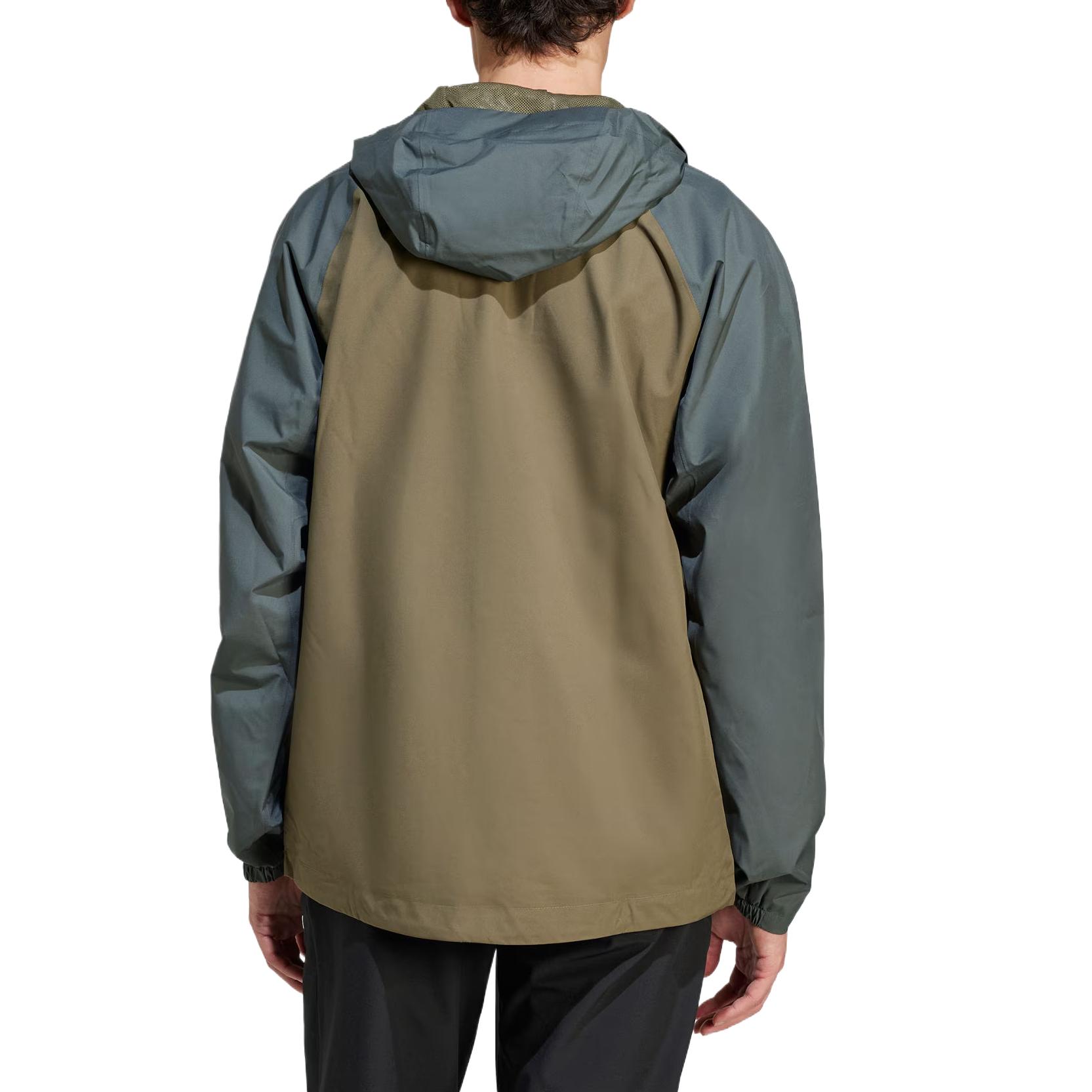 Adidas Двухцветная куртка с капюшоном RAIN.RDY Multi Terrex, Strata Olive Green/Ivy Green — фото 4