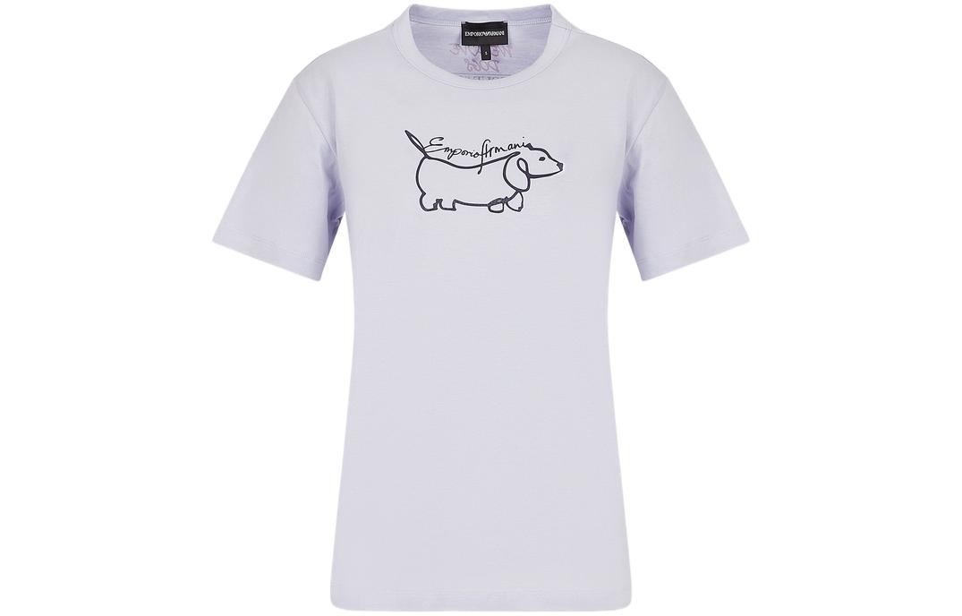 

EMPORIO ARMANI Футболка SS23 женская светло-фиолетовая, Фиолетовый, EMPORIO ARMANI Футболка SS23 женская светло-фиолетовая