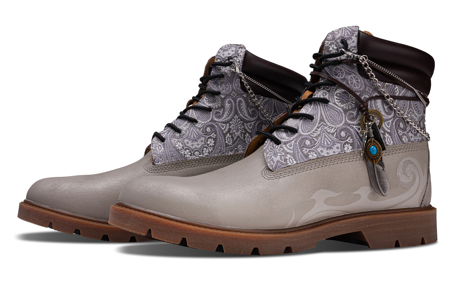 Timberland Классические 6-дюймовые ботинки Paisley Feather для активного отдыха, устойчивые к истиранию, мужские, Sand Gray — фото 4
