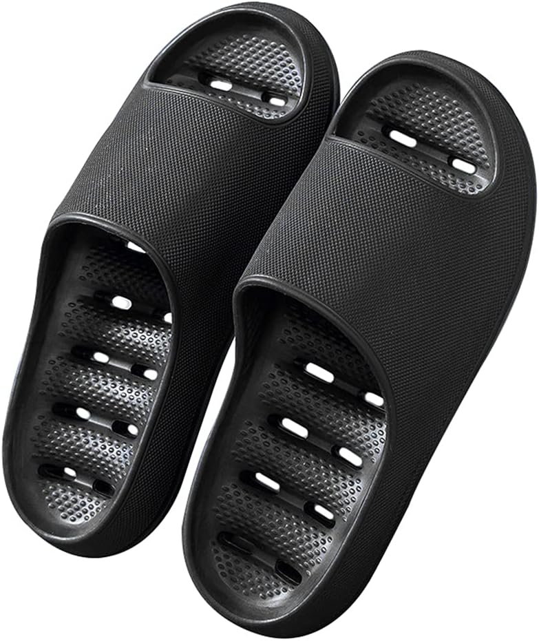 

Шлепанцы Rojeam Cloud для женщин и мужчин, с открытым носком, из материала EVA, быстросохнущие, нескользящие, мягкие домашние тапочки для дома и улицы, черный