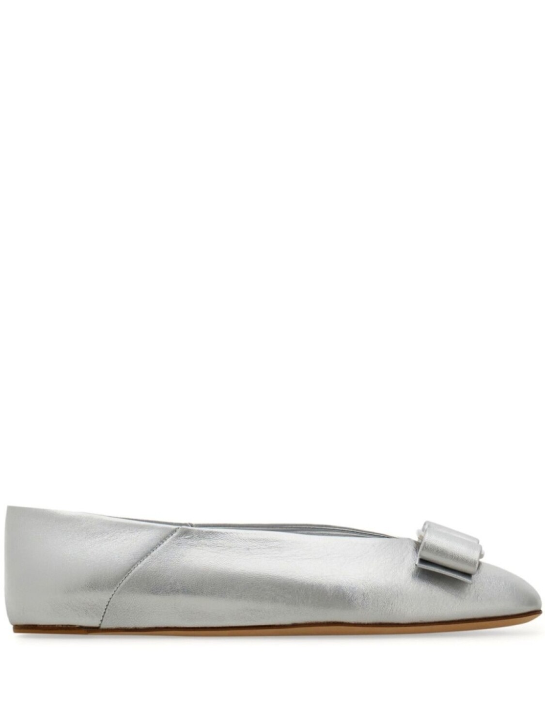 Балетки Ferragamo Vara Bow, серебряный