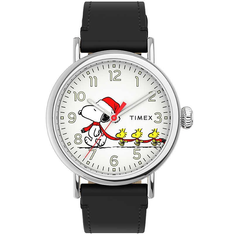 

TIMEX Часы X Peanuts Collaboration Snoopy Wrist Watch Quartz Movement Leather Strap White Dial Men's Watch, White
