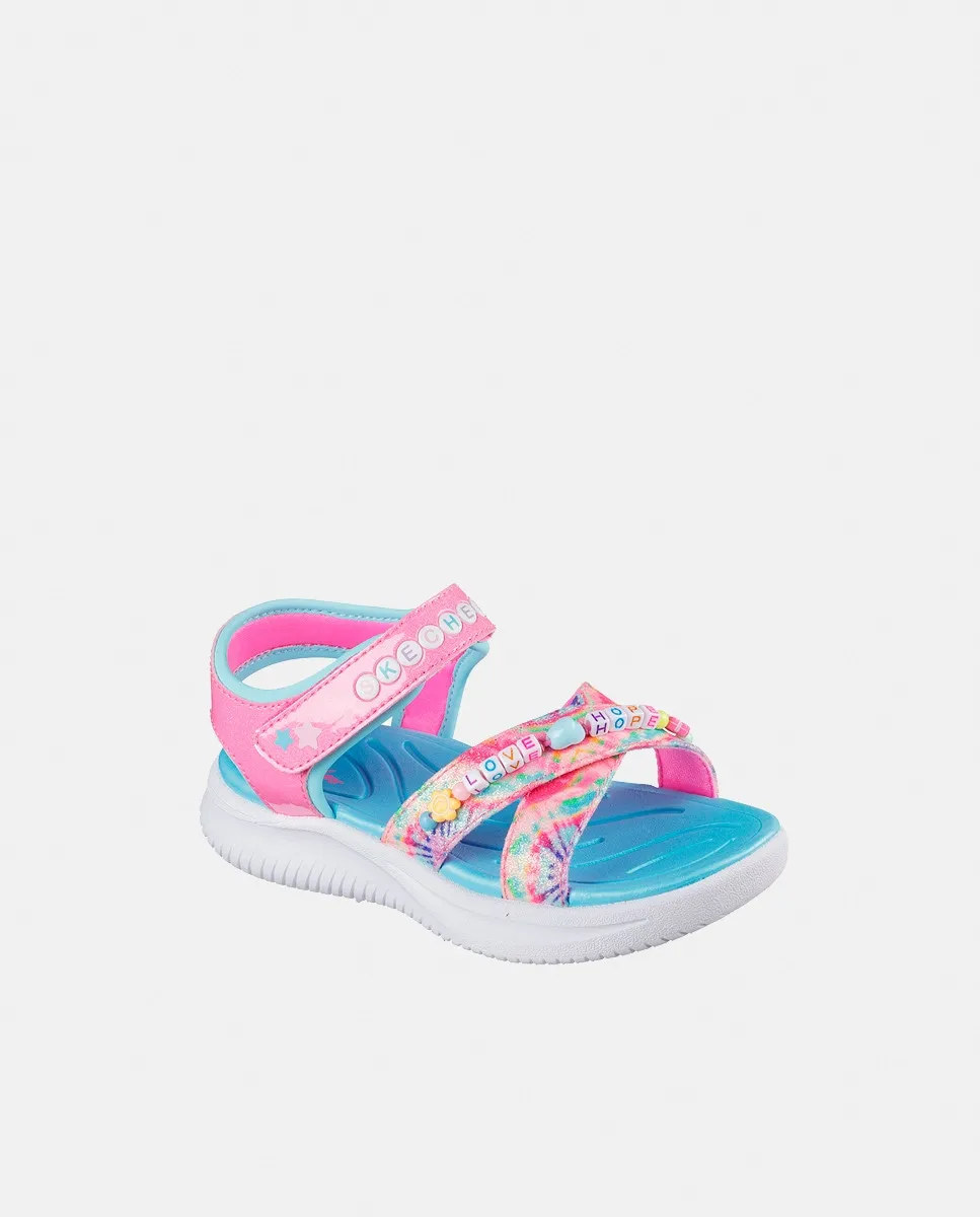 

Сандалии для девочек с браслетом Skechers, коралловый