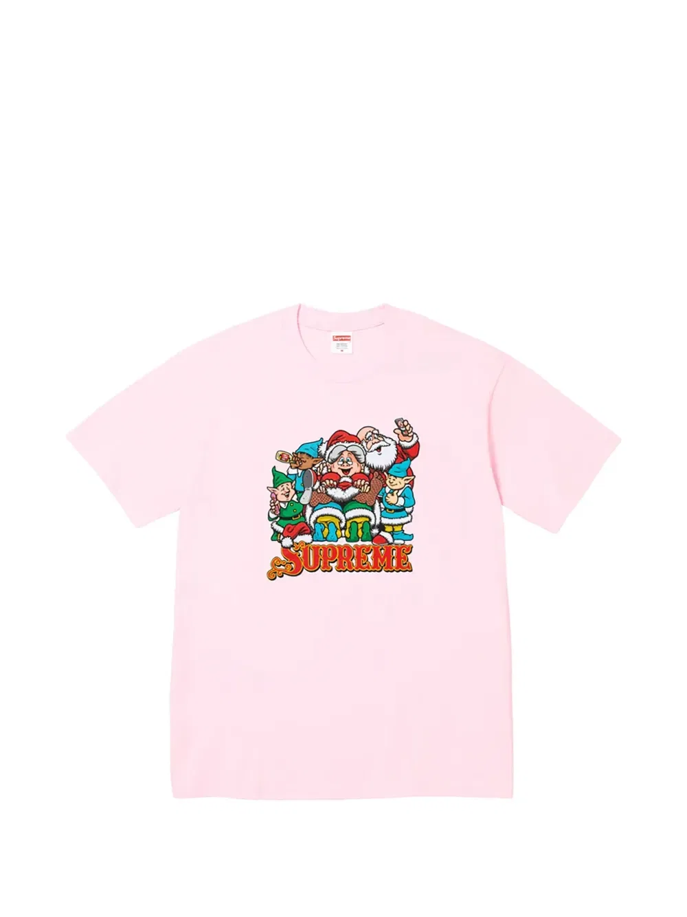 Футболка с принтом Supreme, розовый