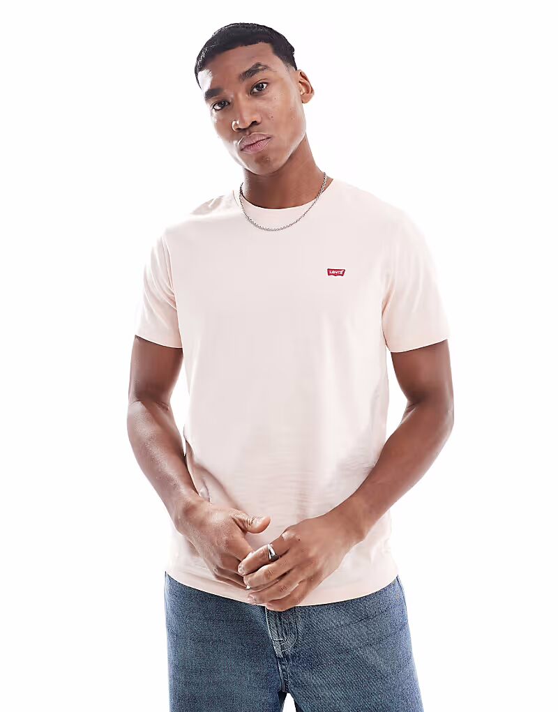 

Футболка Levi's Original с логотипом «летучая мышь» из толстого джерси розового цвета