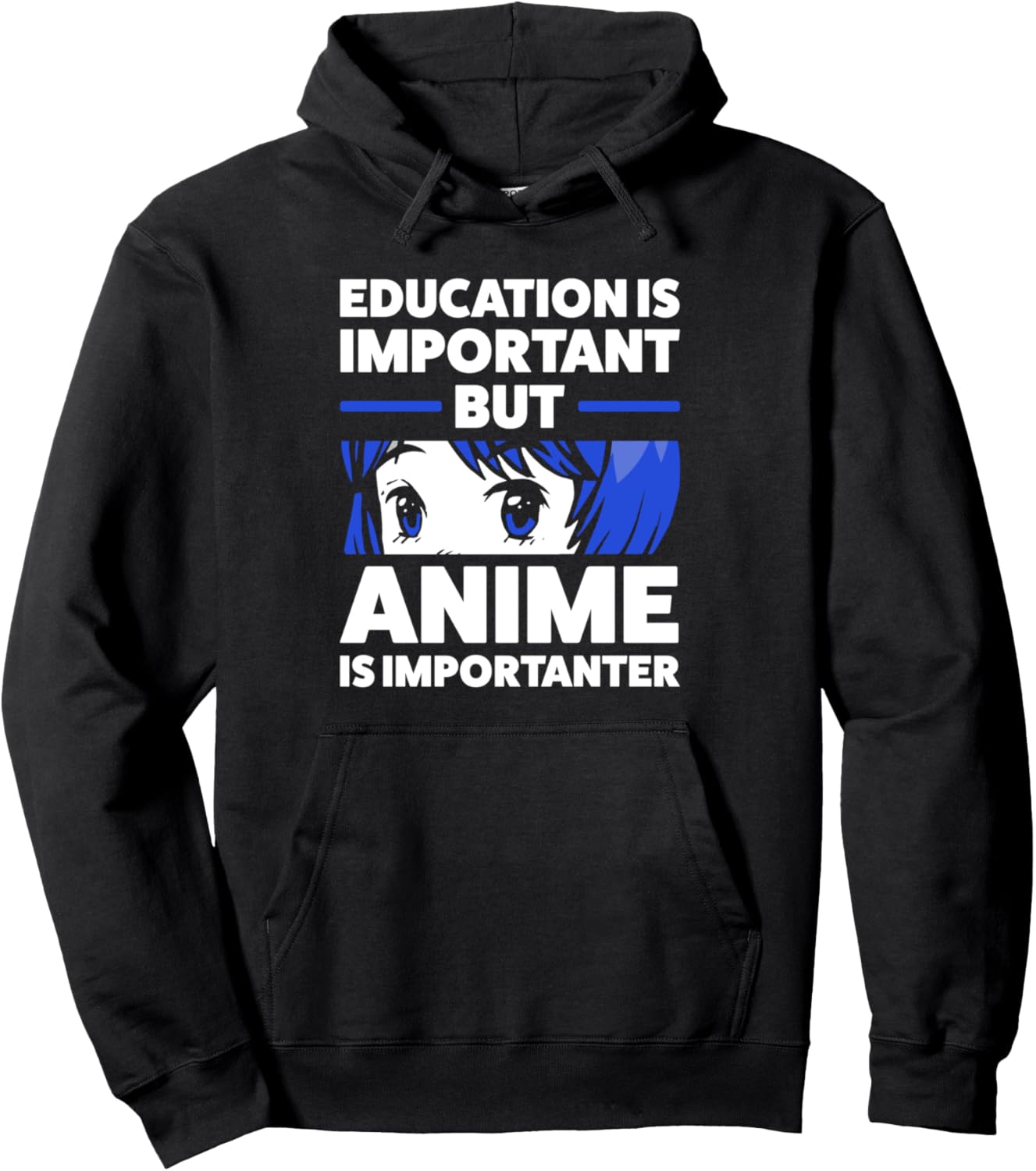 

Образование важно, но аниме важно. Толстовка для фанатов аниме Anime Fan Otaku Gifts, черный