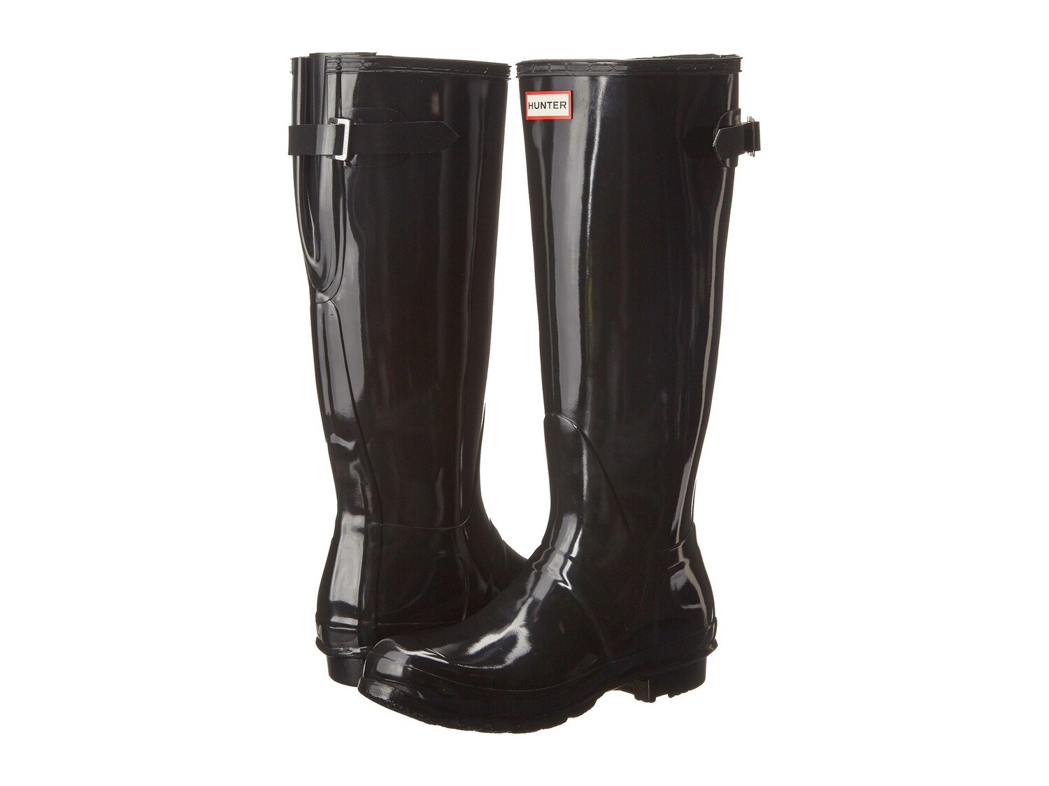 

Ботинки Hunter Original Back Adjustable Gloss Rain Boots, черный