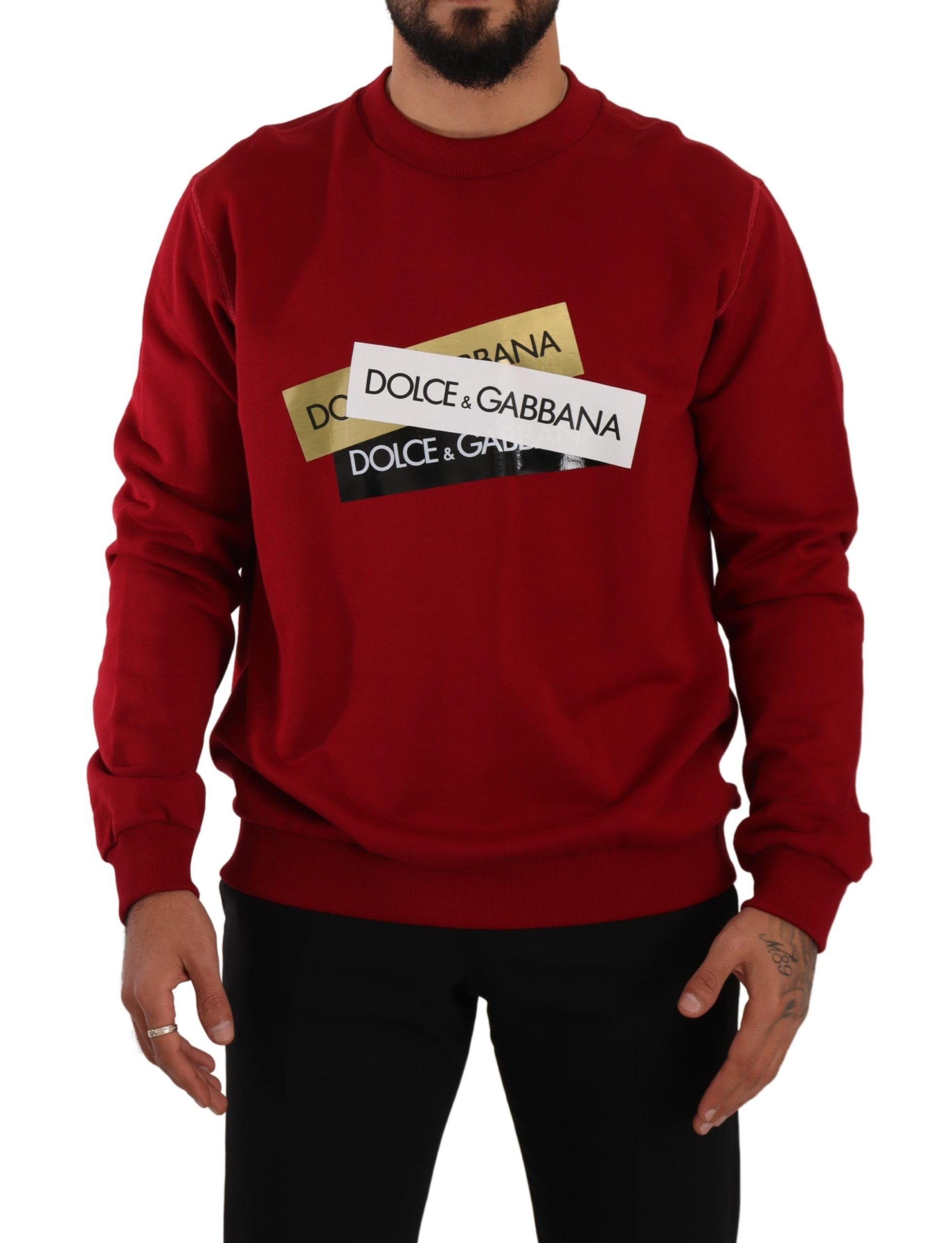 

Элегантный красный свитер-пуловер с круглым вырезом Dolce & Gabbana