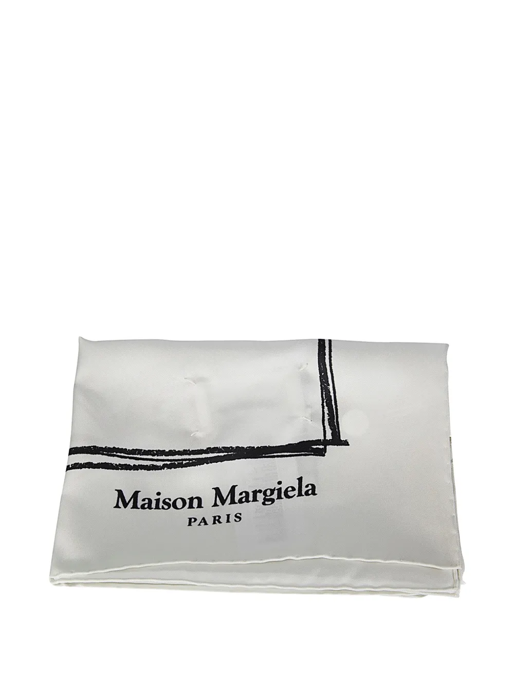 Палантин с жаккардовым логотипом Maison Margiela, белый — фото 2