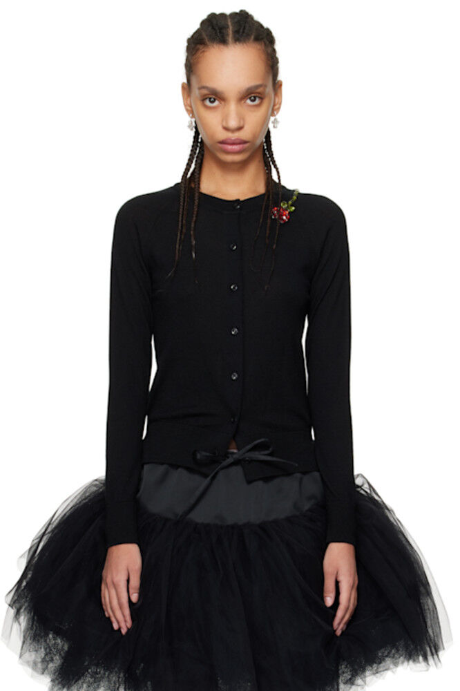

Черный кардиган с цветочным узором Simone Rocha