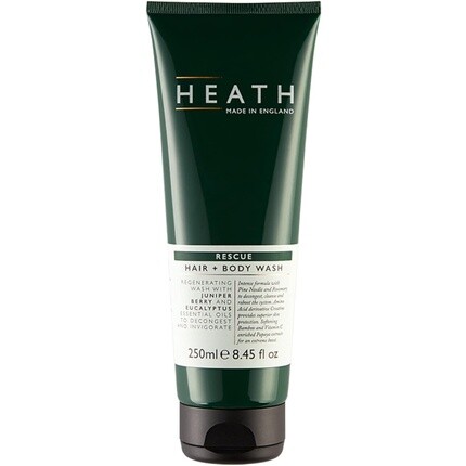 

Heath Rescue Hair & Body Wash 250 мл. Интенсивная очищающая формула с эфирными маслами эвкалипта, сосновой хвои, можжевельника и розмарина.