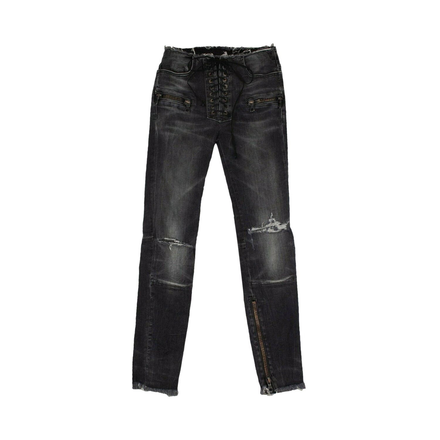 

Темные джинсы скинни на шнуровке Unravel Project Denim, Черные
