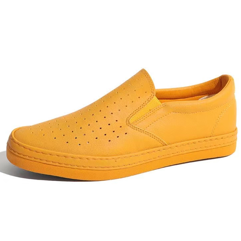 

SENJIALUO Мужские повседневные кроссовки низкие бело-желтые, цвет Yellow