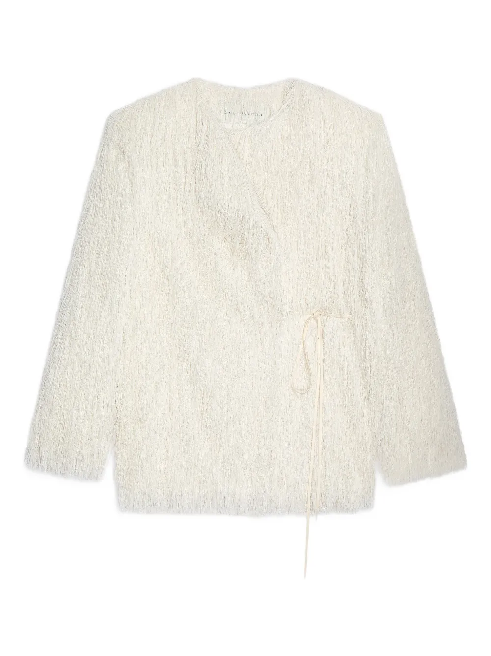 

Жакет с запахом и бахромой DRIES VAN NOTEN, белый