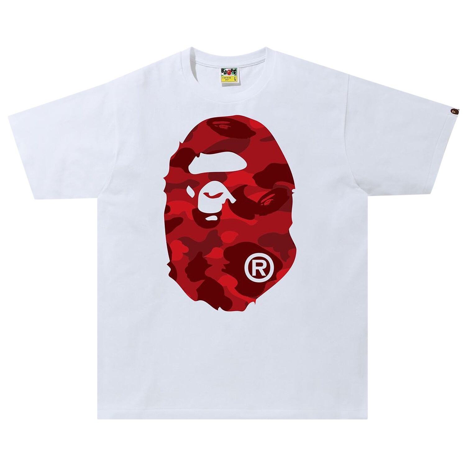 

Футболка BAPE Color Camo Big Ape Head, Белый/Красный