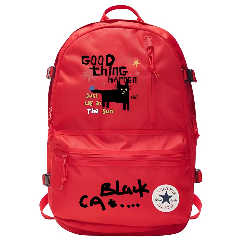 

Converse Полиэстеровый рюкзак унисекс красный, Cartoon Cat