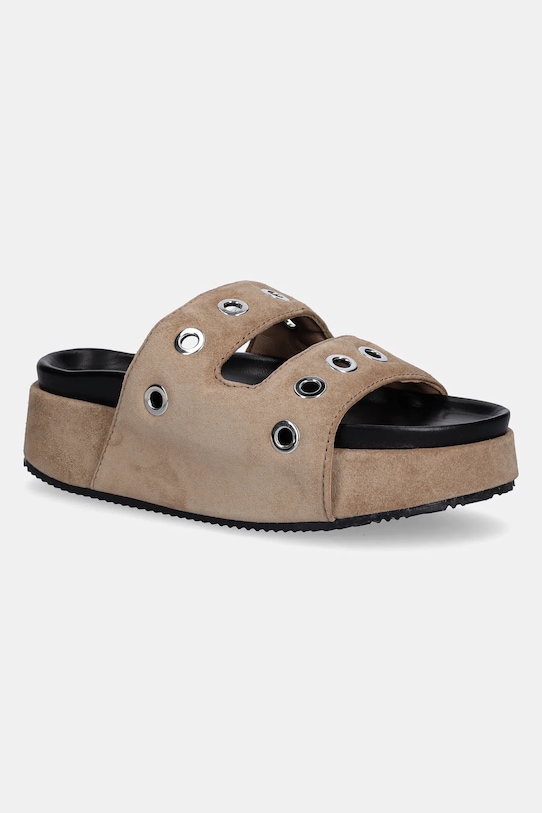 Замшевые шлепанцы Suede Studs Inuikii, коричневый