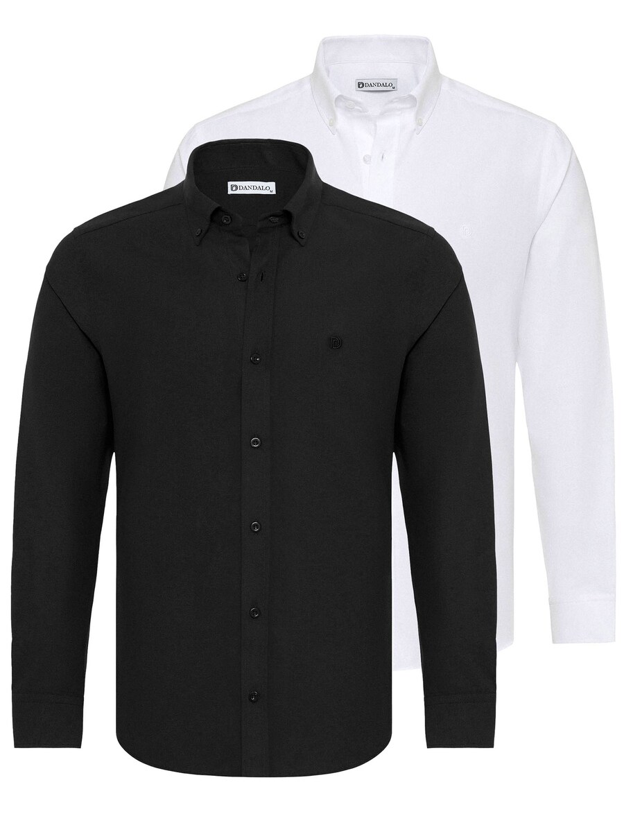 

Повседневная рубашка Dandalo Regular fit Button Up Shirt, черный/белый